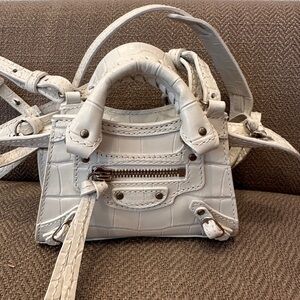🎉🎉🎉 SOLD!🎉🎉🎉Balenciaga White Croc-Embossed Women's Bag